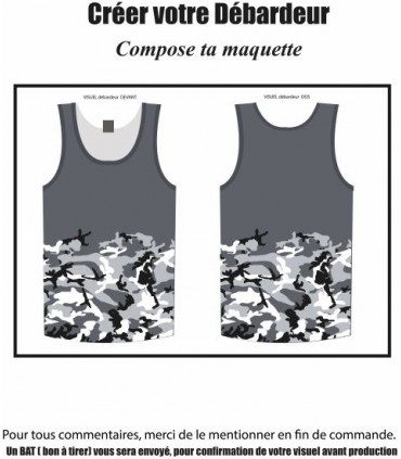 Débardeur CAM-URBAIN GRIS 100% PERSONNALISÉ