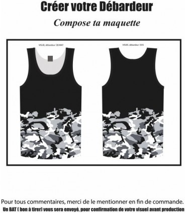 Débardeur CAM-URBAIN NOIR 100% PERSONNALISÉ