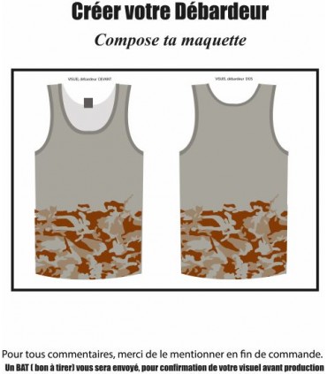 Débardeur CAM -COYOTE-SABLE CLAIR 100% PERSONNALISÉ
