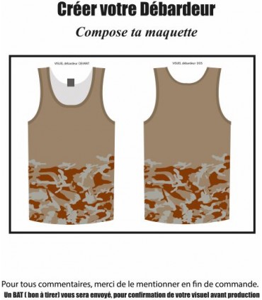 Débardeur CAM -COYOTE-SABLE FONCE 100% PERSONNALISÉ