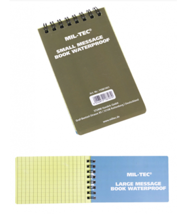 Carnet étanche kaki ouvert