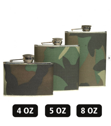 Flasque CAM ACIER INOXYDABLE WOODLAND 8 OZ