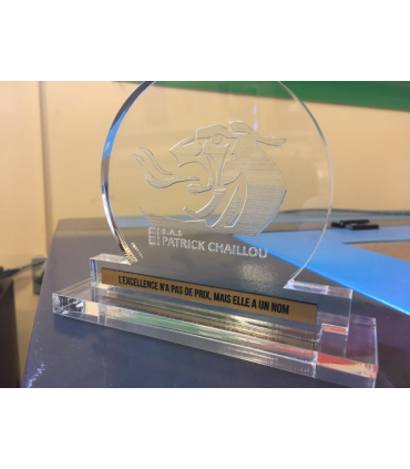 Chevalet plexiglass rond gravé