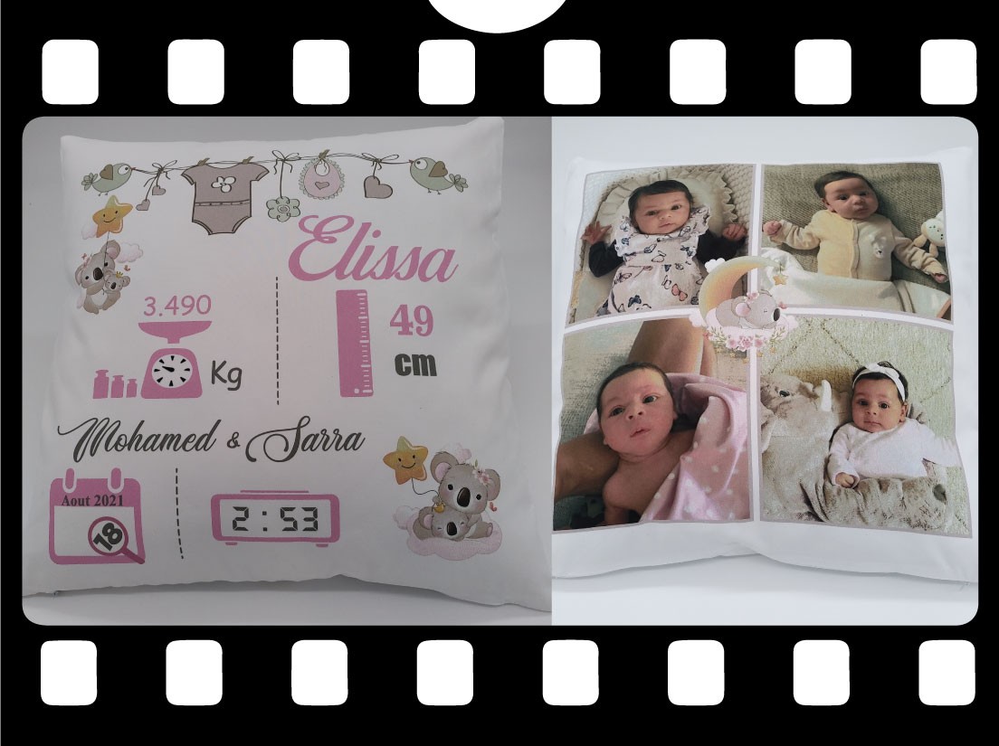 Galerie photos coussin imprimé
